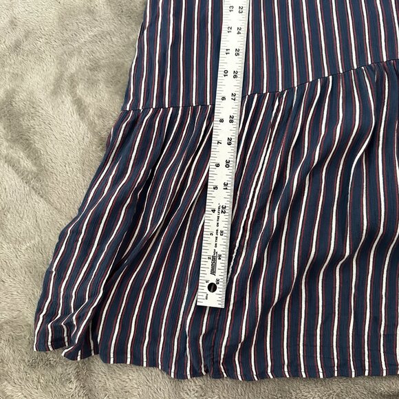 Abercrombie & Fitch Maxi Dress LARGE Blue Stripe Cutout Front Summer Vacation - Picture 8 of 8